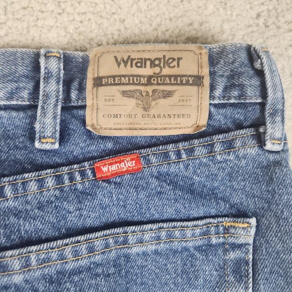 Wrangler Jeans Mens 34x36 Blue Cotton Straight Leg Classic Modern Rodeo Denim - Picture 8 of 9